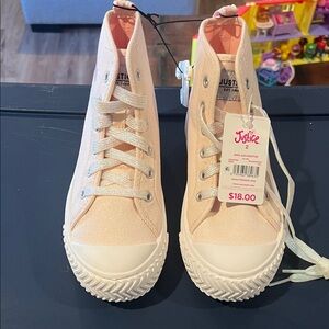 Justice Light Pink Canvas High-Tops